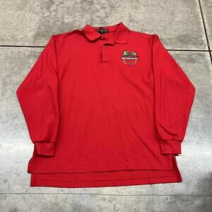 vintage budweiser made in usa gecko small logo beer alcohol rugby polo shirt